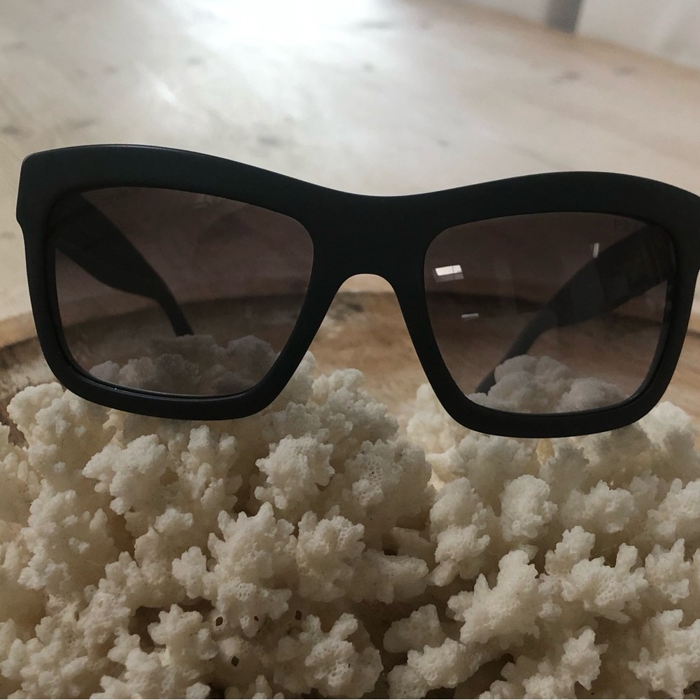 Prada Oversized Square Women's Sunglasses - Black Frame, Brown Gradient Lenses